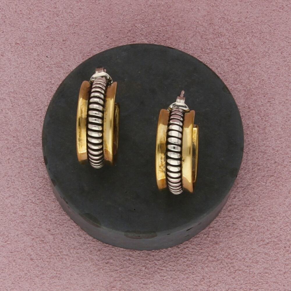 silpada sterling silver & brass rope hoop earrings